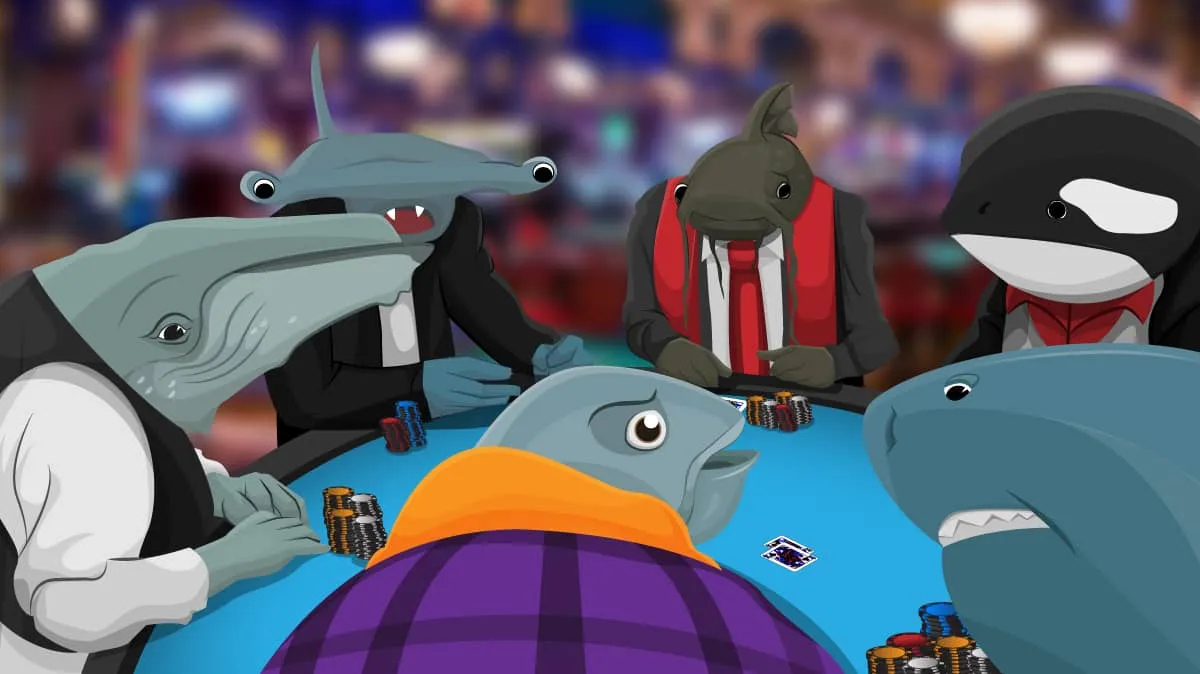 Peixes jogando poker