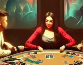 Mesa de poker em jogo de video game