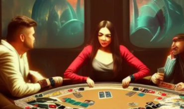 Mesa de poker em jogo de video game